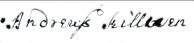 Andreas Kilian's name on the ship Adventure passenger list 1732