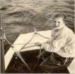 Antje Schumann sailing her Pirate class "Viking" 1955, age 15